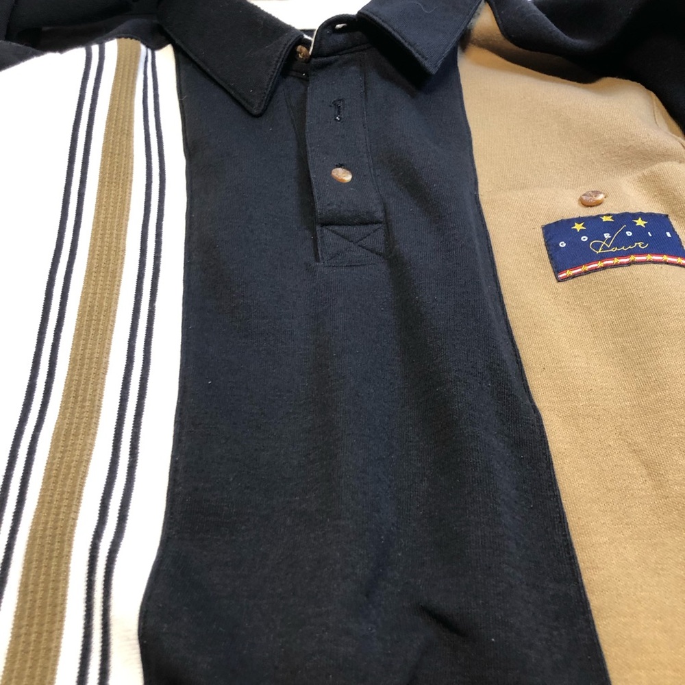 Vintage Gordie Howe Black and Tan long sleeve polo shirt Large